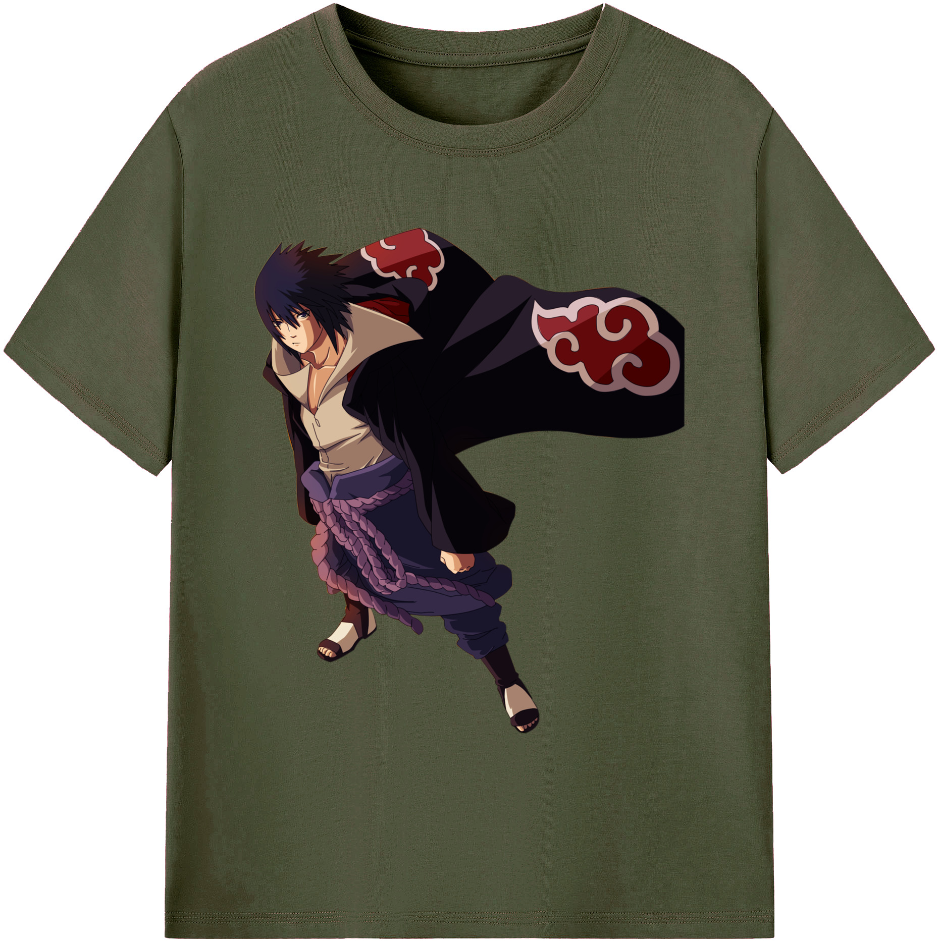 （画像用） NARUTO -ナルト- うちは サスケ Uchiha Sasuke 綿100％ メンズ半袖Tシャツ｜肌触りやわらか＆通気性